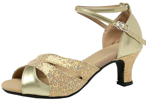 WUIWUIYU Women's Ankle Strap Dance Shoes for Ballroom Salsa Tango Flamenco Latin Paso Doble Footwear