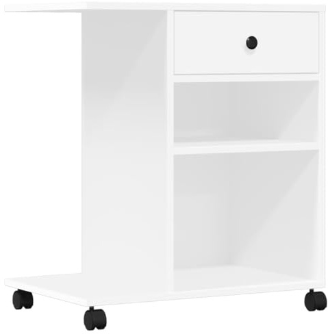 vidaXL Druckerständer mit Rollen Weiß 60x40x68,5 cm