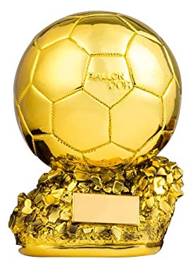 SUSANMAISON Trophée d'or de la Coupe du monde de football personnalisable en résine Réplique de joueur de football - Cadeau d'anniversaire de collection (15 cm)