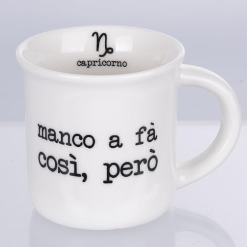 Tazzina caffè 90 ml in porcellana, capricorno, S.P.Q.eRe Zodiaco