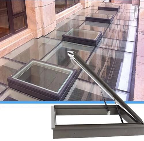 XILYZMO Sótano Ventanas, Ático Sala De Estar Cubierta De Tragaluz, Escape Techo Inclinado Puerta De Seguridad, Ventilación Manual Escape Ventana De Techo para Sótano Fábrica(60x60cm)