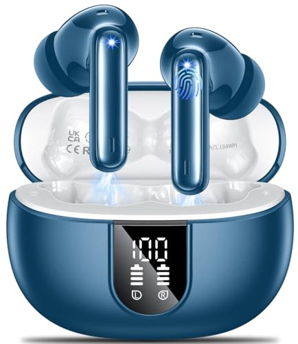 AOVOCE Bluetooth Kopfhörer,Kabellose Kopfhörer Bluetooth 5.3 In Ear Kopfhörer,42 Stunden Spielzeit,Sportkopfhörer mit 4 Mikrofonen LED Anzeige,HiFi Stereo Kopfhörer mit ENC Geräuschunterdrückung