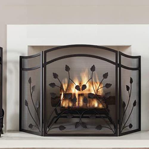 OJKJGY Parascintille Pieghevole F 121×80cm, parascintille Anticato a 3 Pannelli per Stufa a Legna/g Decorazione della Stanza,