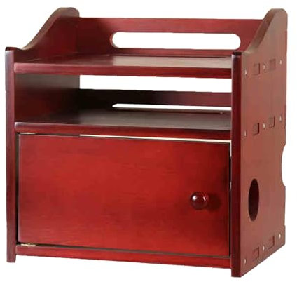 Caja Ocultar Router Wifi Madera Maciza Estructura de Mortaja y Espiga Escritorio Multicapa Router Rack Gran Capacidad Caja Router para Decoración del Hogar(30 * 23 * 30cm E)