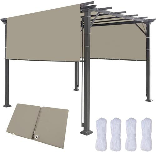 Vela Ombreggiante Impermeabile 150 x 150 cm 185 G/M² Impermeabile, Antistrappo, Tende da Sole Ombreggiante per Giardino, Balcone, Terrazza, Cachi