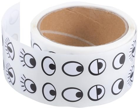 COOPHYA Selbstklebende Wackelaugen Aufkleber Rolle 500 Paare Schwarze Cartoon Selbstgemacht Bastelaugen Für Kinder Dekoration Scrapbooking