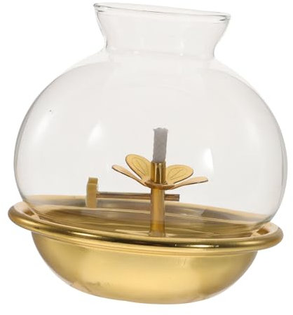 ABOOFAN Vintage Öllampe Mit Glasschirm Für Tischdekoration Und Anbetungszwecke Petroleumlampe Für Schlafzimmer Wohnzimmer Und Küche Rustikale Öllaterne Für Heimgebrauch Oder Tempel