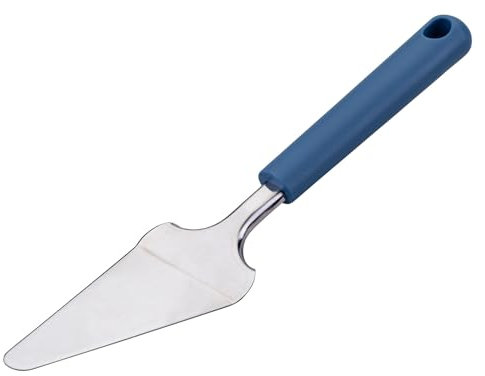 Fackelmann Essential Pelle à tarte en acier inoxydable, passe au lave-vaisselle, 28 cm, bleu foncé, argent