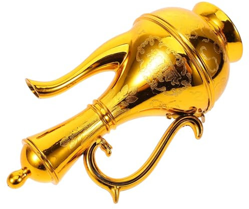 Warmhm Pot à Offrandes Bouddhiste En Plastique Doré, Pichet à Eau Compact, Carafe Rétro Pour Décor Bouddhiste, Utilisation Temple Et Bureau, Objet De Collection Cérémoniale