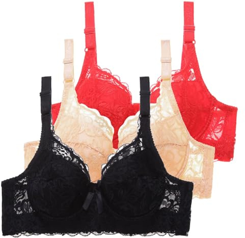 Vêtements de grossesse pour femmes - Lot de 3 soutiens-gorge avec armatures, ensemble de soutiens-gorge push-up, soutien-gorge sport bustier pour femmes, sous-vêtements d’entraînement et de fitness