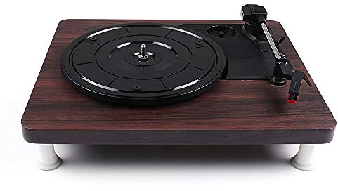 Record Player Antique Gramophone Turntable Disc Vinyl Audio RCA R/L 3.5Mm Output Out USB DC 5V Wood Color,Can Play 7/10/12 Inch Vinyl Records, Turntable Speed 33/45/78 Speed recorder kxtmm