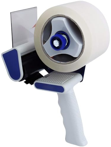 Dispensador de cinta adhesiva, 75 mm profesional, con marco de metal, para embalaje, envío y mudanza, fácil de usar