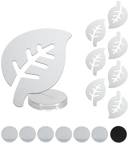 Lacabin 8-Pack Stainless Steel Tablecloth Weights Clips, Leaf-Shaped Metal Pendants for Outdoor & Indoor Dining Tables