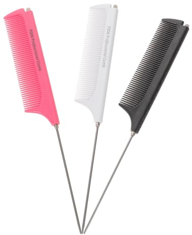 Gogogmee 3 Stück-pack Ausziehbare Stielkämme Aus Stahl Spitz Zulaufend Strapazierfähig Professioneller Friseursalon Kamm Für Erwachsene Und Kinder Haarstyling Zubehör