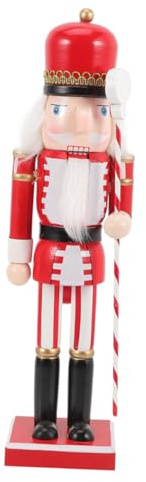 ABOOFAN Statuette De Soldat Casse-Noisette Bois Décoration De Noël pour Étagère Cheminée Et Bureau Figurine De Noël Unique