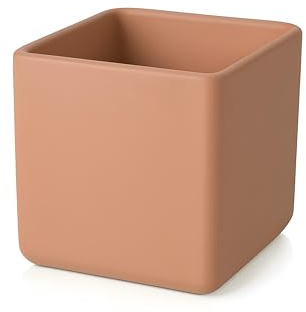 Campella Cuadris – Pot de Fleurs carré à Bords arrondis, laqué – pour intérieur et extérieur, orchidées, succulentes et Cactus (Rosé, Moyen)