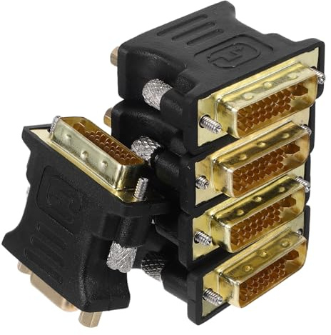Tofficu 5 pièces Adaptateur Dvi Mâle vers Vga Femelle Lot de Convertisseur Vidéo HD Stable avec Vis Fer pour Sécurisée Compatible PC Moniteur Projecteur Plug and Play sans