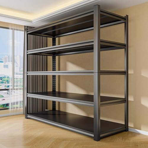 Generico Scaffale In Metallo a 5 Ripiani per Carichi Pesanti, 90x40x183cm, Scaffali ad Alta Portata Stoccaggio, Scaffali in Acciaio Regolabili Salvaspazio per Cucina Garage Lavanderia Armadio