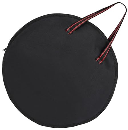 BESPORTBLE 12-Inch Oxford Cloth Drum Pad Bag Waterproof Portable Drum Carry Case with Handle for Practice Pad Storage and Musical Instrument Transport, Red Stripe