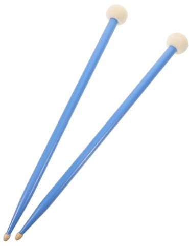 Ciieeo Baguettes de Batterie Doubles en Bois d'Érable Têtes en Feutre Doux Bleu, Maillets de Percussion Polyvalents pour Timbales et Caisse Claire, Accessoires pour Instruments de