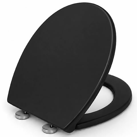 Futura Soft Close Oval Toilet Seat, Quick Release, Black | Premium thermoplastic with one-button quick release, adjustable hinges, top or bottom fixing and universal 44.5 x 37cm fit.