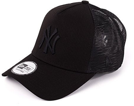 New Era Men's MLB Essential Trucker New York Yankees Baseball Cap, Black, One Size