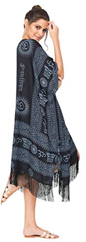 likemary Kaftan – strandskydd – kaftan för kvinnor – strandskydd för kvinnor – strandkaftaner – baddräkt överdrag, Svart kimono kaftan, en storlek