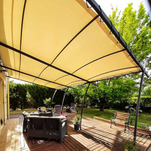 TECPLAST Toile Pergola Ivoire 4x4 m XP640PR - Garantie 10 Ans - Bâche Pergola ou Tonnelle étanche en PVC - Made in France