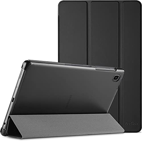 ProCase Hülle für Galaxy Tab A7 Lite 8.7 Zoll 2021 (SM-T220/ T225/ T227) Schutzhülle Case, Ultra Dünn Leicht Ständer Schale Smart Cover mit Translucent Frosted Rückhülle -Schwarz