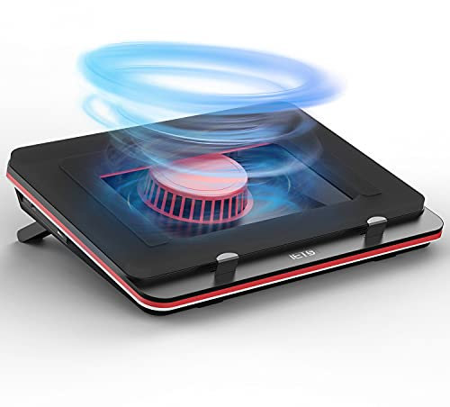 IETS GT500 Powerful Turbo-Fan (4200 RPM) Laptop Cooling Pad with Infinitely Variable Speed,Seal Foam for Rapid Cooling Gaming Laptop,Dust Filter for Protect Laptop,13-17.3inch Laptop Cooler [ UK plug]