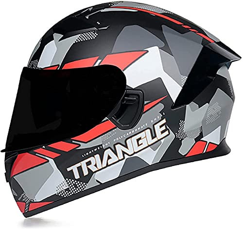 ZLYJ Integralhelm Motorradhelm, ECE Zertifizierte Schutzhelme Doppelvisier Klapphelme, Für Mountainbike Moped Chopper Scooter L,XXL(61-62cm)