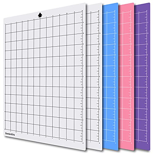YADODO 12x12 Schneidematte für Silhouette Cameo Plotter 4/3/2/1,5er-Pack Ersatz Schneidematte Standardgrip, Lightgrip, Stronggrip FrabricGrip Klebstoff klebrig Matte für Silhouette Cameo Viny Craft