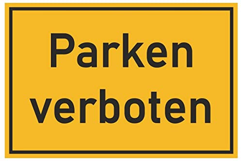 Samunshi® Aufkleber Parken verboten - Schild Sticker Hinweisschild Warnschild Vorsicht Gelb - 30x19,8cm mehrfarbig