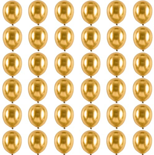 Luftballons Metallic Gold 12 Zoll für Party Glänzende,36 Stück 30cm Metallisches Chrom Gold Latex Luftballons Helium Ballons für Geburtstag,Hochzeit,Babyparty Graduierung Weihnachts Party Dekoratione