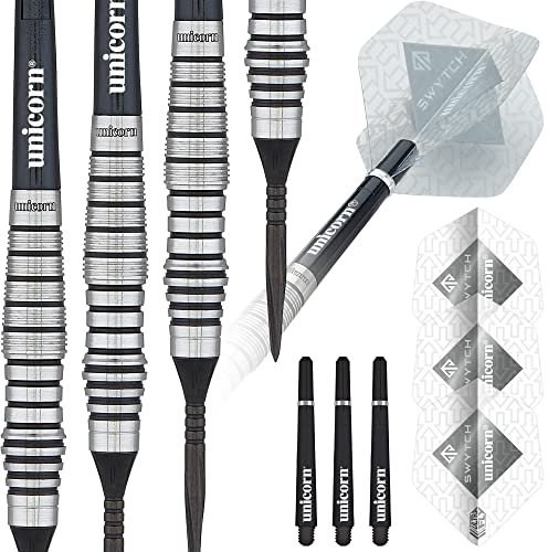 Unicorn Steeltip Dartpfeile Set | Swytch | 80% natürliches Wolfram Barrels mit