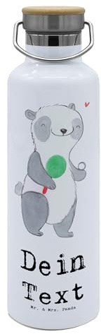 Mr. & Mrs. Panda Trinkflasche Mit Namen Panda Tischtennis - Personalisierte Geschenke, Verein, Sport, Wasserflasche personalisiert, Bund, Sprüche, Meisterschaft, Flasche, Ballsport, Sportflasche