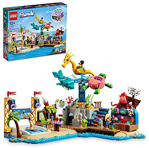 LEGO Friends Beach Amusement Park 41737 - Set di giocattoli da costruzione, un progetto tecnico per bambini dai 12 anni in su, con giostra, macchina ondulata e gioco di tiro