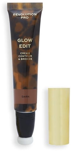 Revolution Pro, Glow Edit, Contorno en Crema y Bronceador, Varita para Contorno Facial, Esculpe y Define el Rostro, Fórmula Ligera y Cremosa, Acabado Mate, Oscuro, 15ml