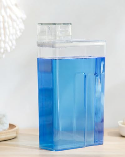 VVGAOGES Waschmittelspender, Wiederverwendbar Leere Flaschen, 1000 ml/34 oz Waschmittelbehälter für Flüssigwaschmittel und Weichspüler, Waschraum-Organizer (Transparent)