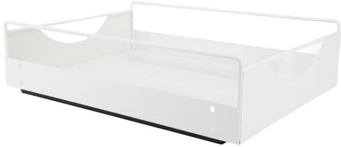 Fockety utdragbart skåporganisatör, 40 x 23 x 9 cm utdragbara skafferihyllor glidande låda skafferihylla för kök, vardagsrum, hem utdragbar skåpkorg organiserare (vit)