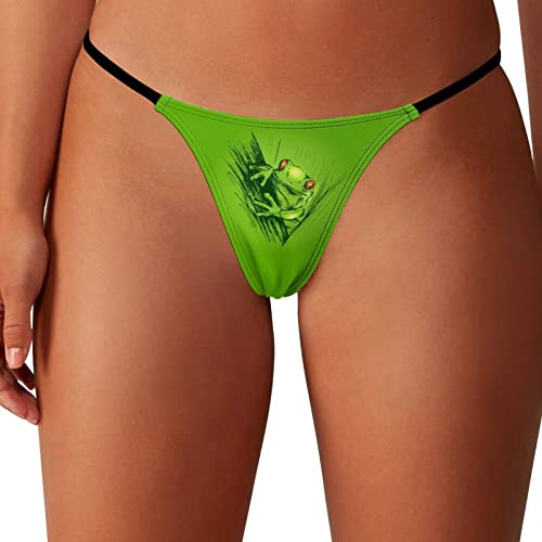 GQWJKSZ Schizzo a Mano colorato Rane Mutandine da Donna Perizoma Perizoma Sexy T Back Panty