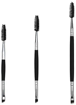 DOITOOL Essential Eyebrow Brush Kit 3-teilig Make-up-pinsel Für Damen Pinsel Mit Holzgriff Schwarz Für Augenbrauen