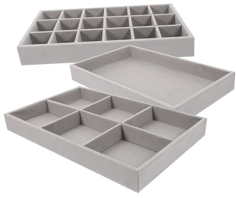 OUNONA 3pièces Plateau De Rangement Pour Bijoux Avec Compartiments Organisateur De Bijoux Pour Bracelets Et Anneaux Support De Élégant Pour Magasins Et Événements