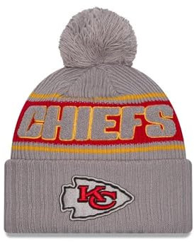 New Era Kansas City Chiefs NFL 2024 Sideline Sport Knit Grau Bommelmütze - One-Size
