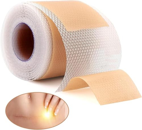 LURNODY Silikonpflaster für Narben, 4×150CM Narbengel Narben Abdecken Wasserfest, Wird Zur Reparatur Von Narben Wie Kaiserschnitt, Operation, Verbrennungen, Pickeln, Akne, Dehnungsstreifen Usw