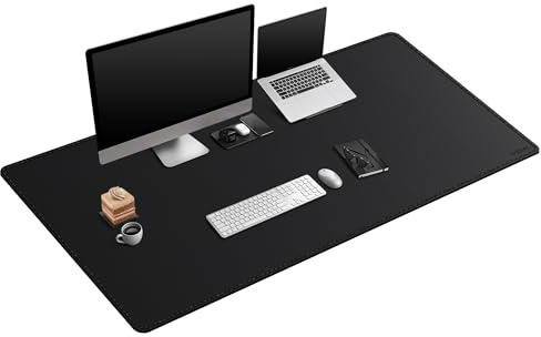 Mydours Große 160x70cm PU-Leder Schreibtischmatte, schwarze doppelseitig Mauspad, ideal für Büro und Gaming, Arbeitsfläche, hochwertige Verarbeitung für eine effiziente Nutzung, leicht zu reinigen