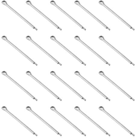 sourcing map Lot de 25 goupilles fendues en acier inoxydable 304 de 3,2 mm x 50 mm pour appareils ménagers, équipements de sport, réparation mécanique automobile (argent)