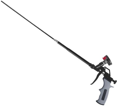 63 cm lange Schaumpistole, professionelle PTFE-beschichtete Schaumpistole, Spray-Schaumpistole, Pu-Schaum Applikator zum Abdichten und Isolieren (Grau)