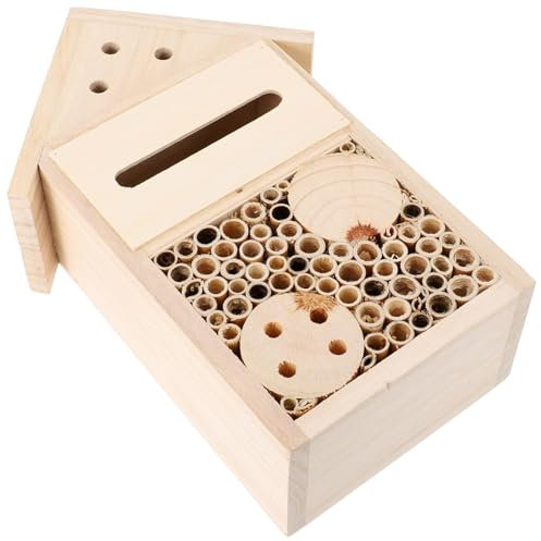 MOBUTOFU 1stück Insektenhaus Aus Holz Für Garten Nistplatz Für Marienkäfer Wildbienen Bereits Montiert Perfektes Outdoor- Für Naturfreunde Und Insektenliebhaber