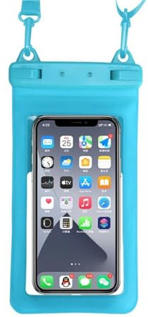 DGOINGPI Tauchtasche wasserdichte Hülle für Telefon Unterwasser Schnee Regenwald Transparente Trockentasche Schwimmtasche Große Handyhüllen wasserdichte Mehrzwecktasche(New Blue case)